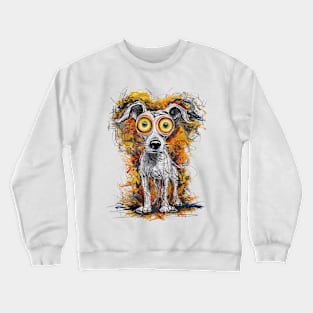 Gaze of Wonder - Expressive Abstract Dog Crewneck Sweatshirt